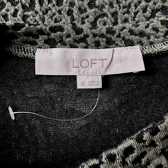 LOFT | NWOT | ANIMAL PRINT SHORT SLEEVE DRESS GREEN & BLACK LEOPARD | EXTRA SM - Picture 9 of 9